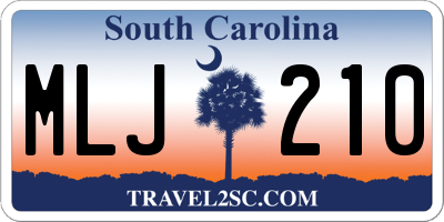 SC license plate MLJ210