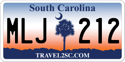 SC license plate MLJ212