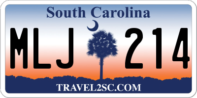 SC license plate MLJ214