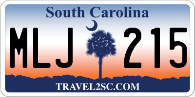 SC license plate MLJ215