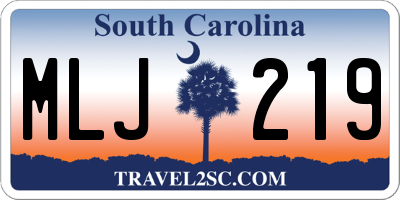 SC license plate MLJ219