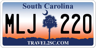 SC license plate MLJ220
