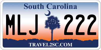 SC license plate MLJ222