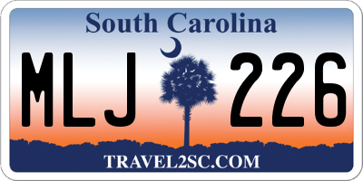 SC license plate MLJ226