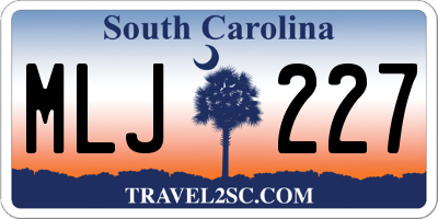 SC license plate MLJ227