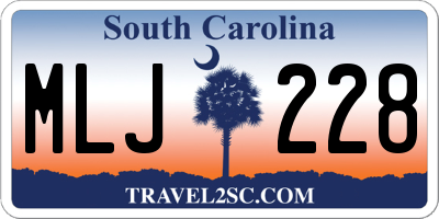 SC license plate MLJ228