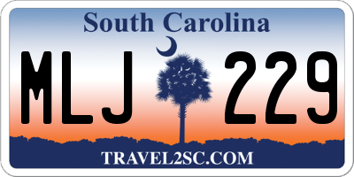 SC license plate MLJ229