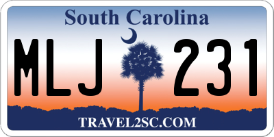 SC license plate MLJ231