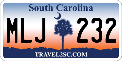 SC license plate MLJ232