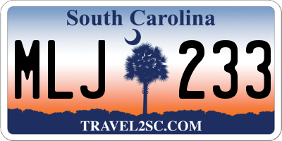 SC license plate MLJ233