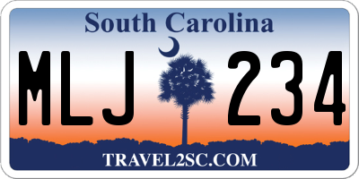 SC license plate MLJ234