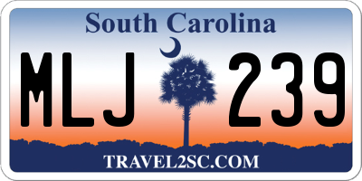 SC license plate MLJ239
