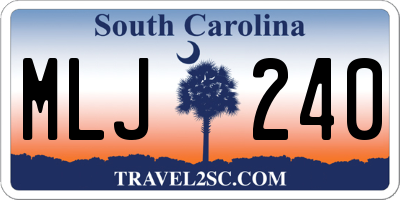 SC license plate MLJ240
