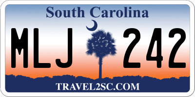 SC license plate MLJ242