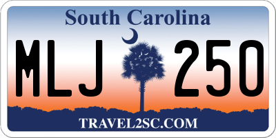 SC license plate MLJ250