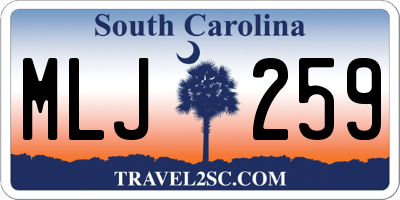 SC license plate MLJ259