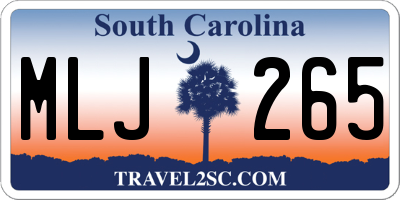 SC license plate MLJ265