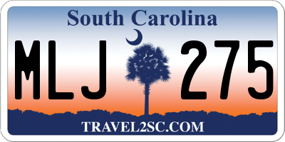 SC license plate MLJ275