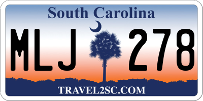 SC license plate MLJ278