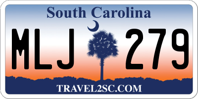 SC license plate MLJ279