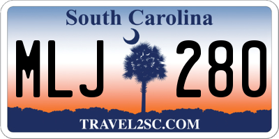 SC license plate MLJ280