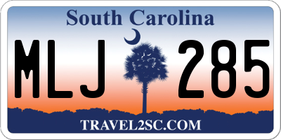 SC license plate MLJ285