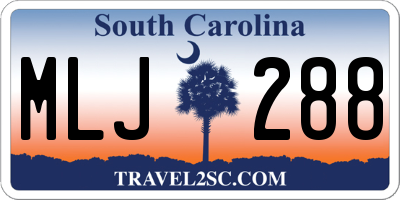 SC license plate MLJ288