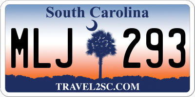 SC license plate MLJ293
