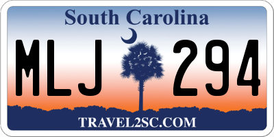 SC license plate MLJ294