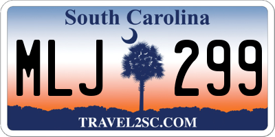 SC license plate MLJ299
