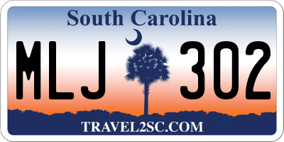 SC license plate MLJ302