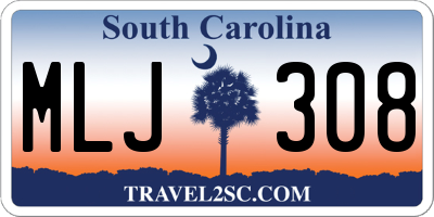SC license plate MLJ308