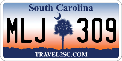 SC license plate MLJ309