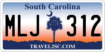 SC license plate MLJ312