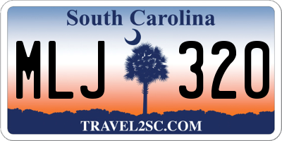 SC license plate MLJ320