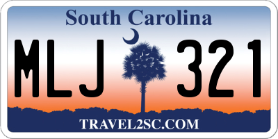 SC license plate MLJ321