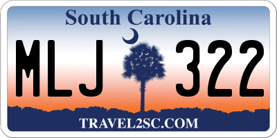 SC license plate MLJ322