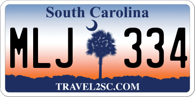 SC license plate MLJ334
