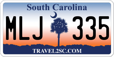 SC license plate MLJ335