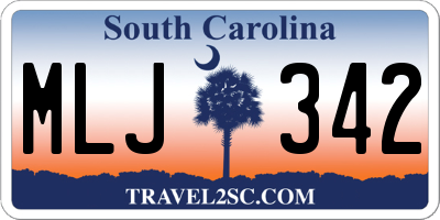 SC license plate MLJ342