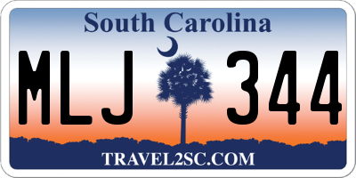 SC license plate MLJ344