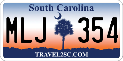 SC license plate MLJ354