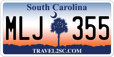 SC license plate MLJ355