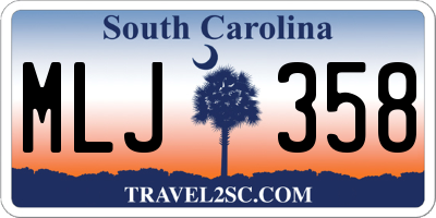 SC license plate MLJ358