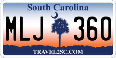 SC license plate MLJ360