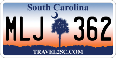 SC license plate MLJ362