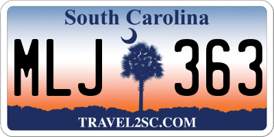 SC license plate MLJ363