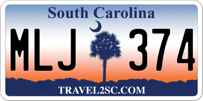 SC license plate MLJ374