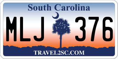 SC license plate MLJ376