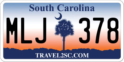 SC license plate MLJ378